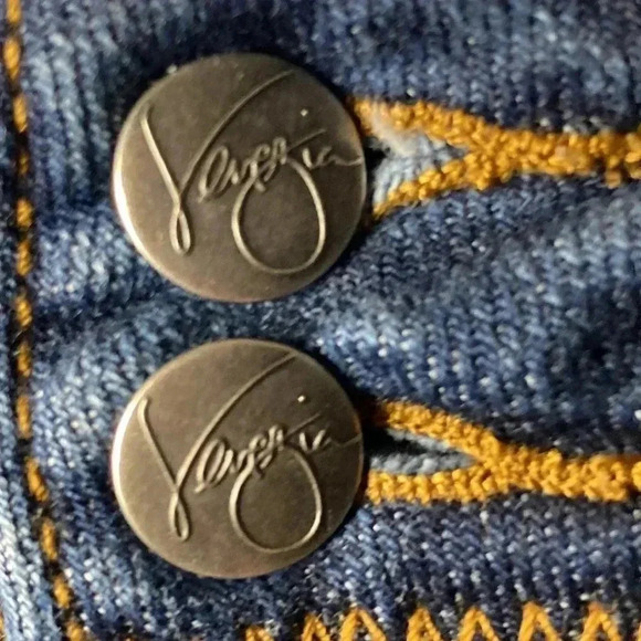 VENEZIA WOMENS SIZE 26 DENIM SKIRT  POCKETS EMBOSSED DESIGN ON BACK POCKETS - Picture 5 of 13